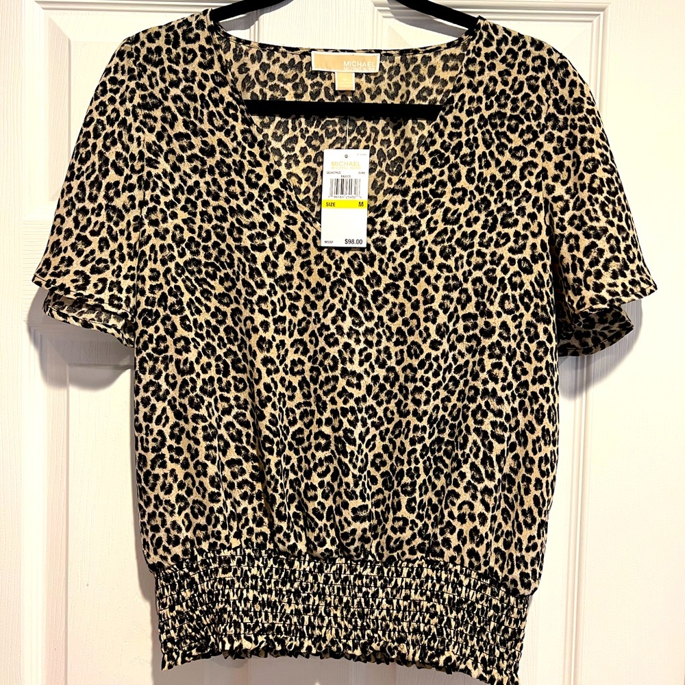 MICHAEL KORS Leopard top NWT size M